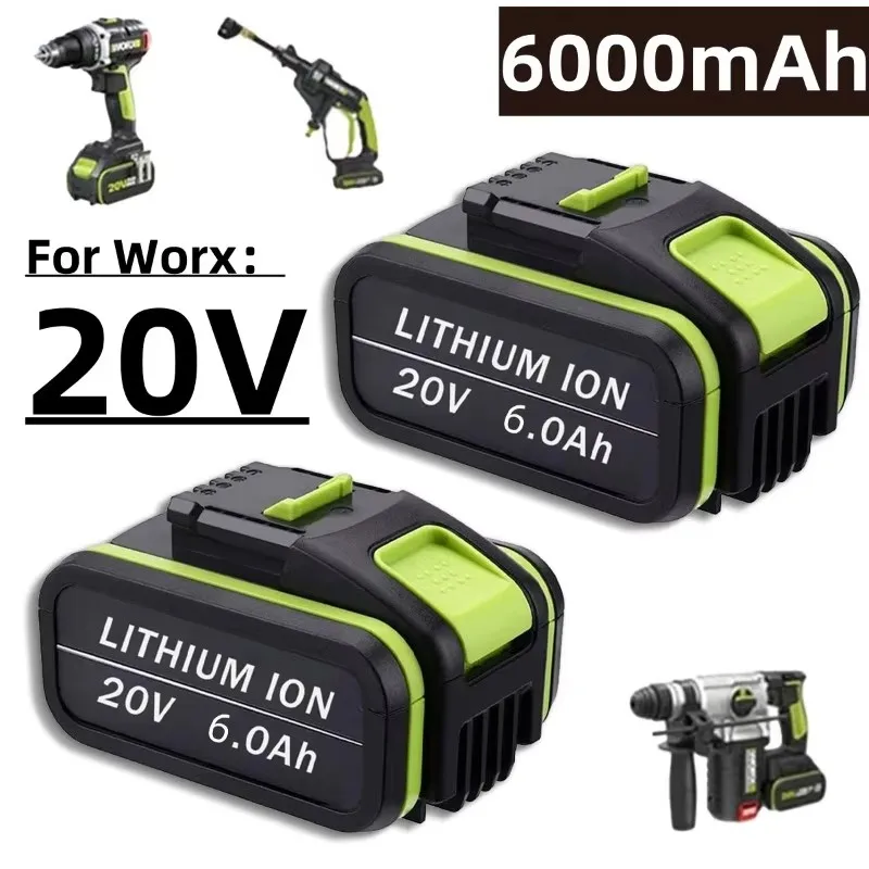 

for Worx 20V 6.0Ah Replacement Li-ion Rechargeable Battery for Worx WA3551 WA3553 WX390 WX176 WX386 WX373 WX290 WX800 WU268