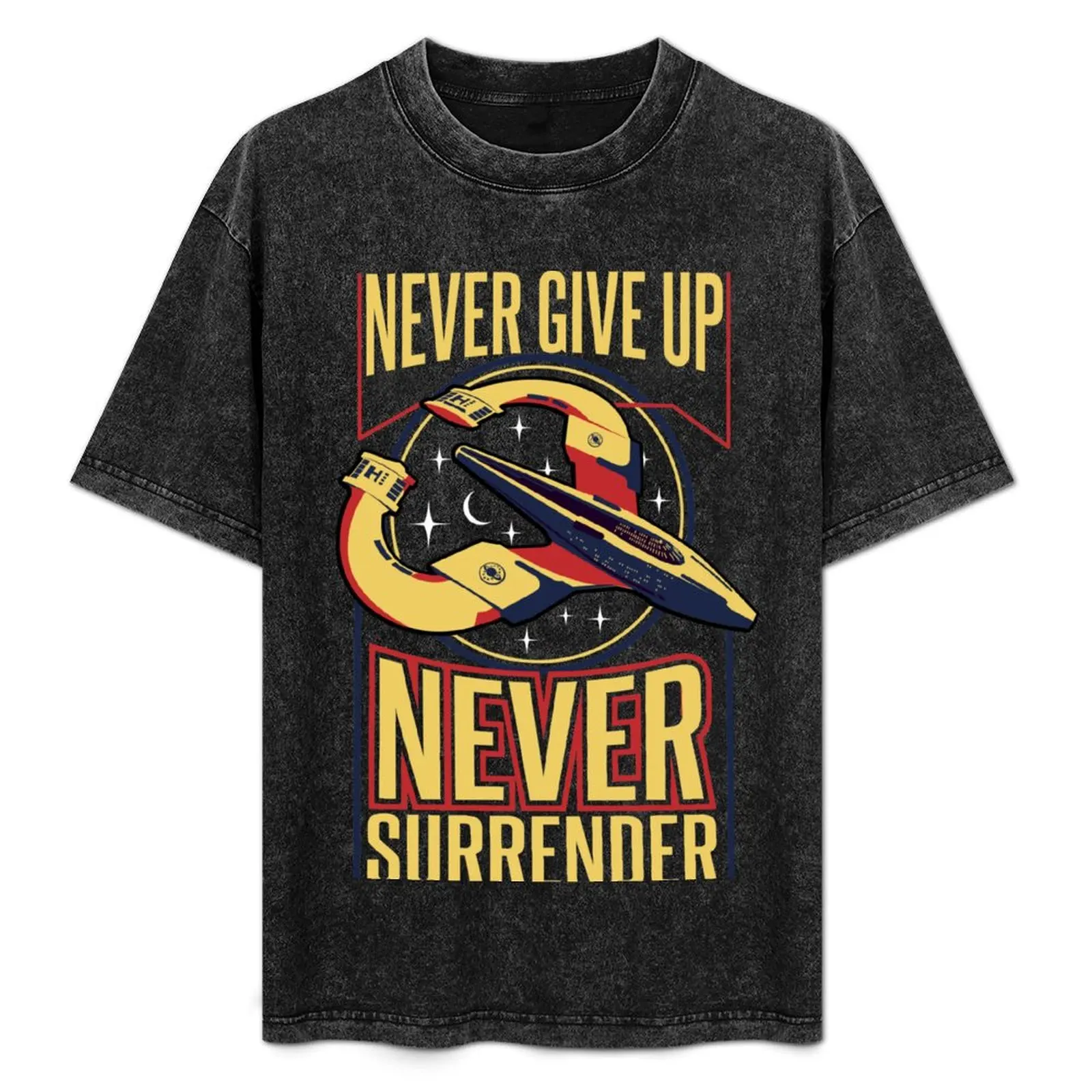 

NSEA Protector Never Give Up Never Surrender v2 T-Shirt Trendy Print Short Sleeve T-Shirt