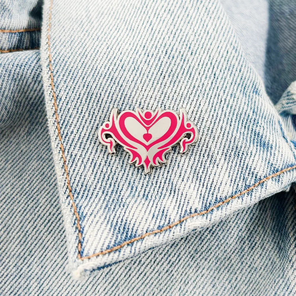 الشيطانة المنشعب الوشم المينا دبوس الوردي مثير شارة الأزياء والمجوهرات الإبداعية الجدة متعة اكسسوارات الديكور