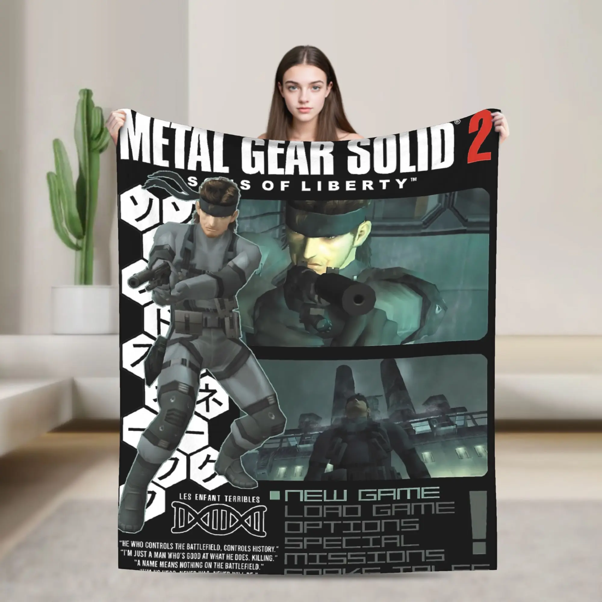 Metal Gear Solid Game  Blankets  Airplane Travel Flannel Throw Blanket For Home Decor Soft Custom DIY Quality Bedspread Gift