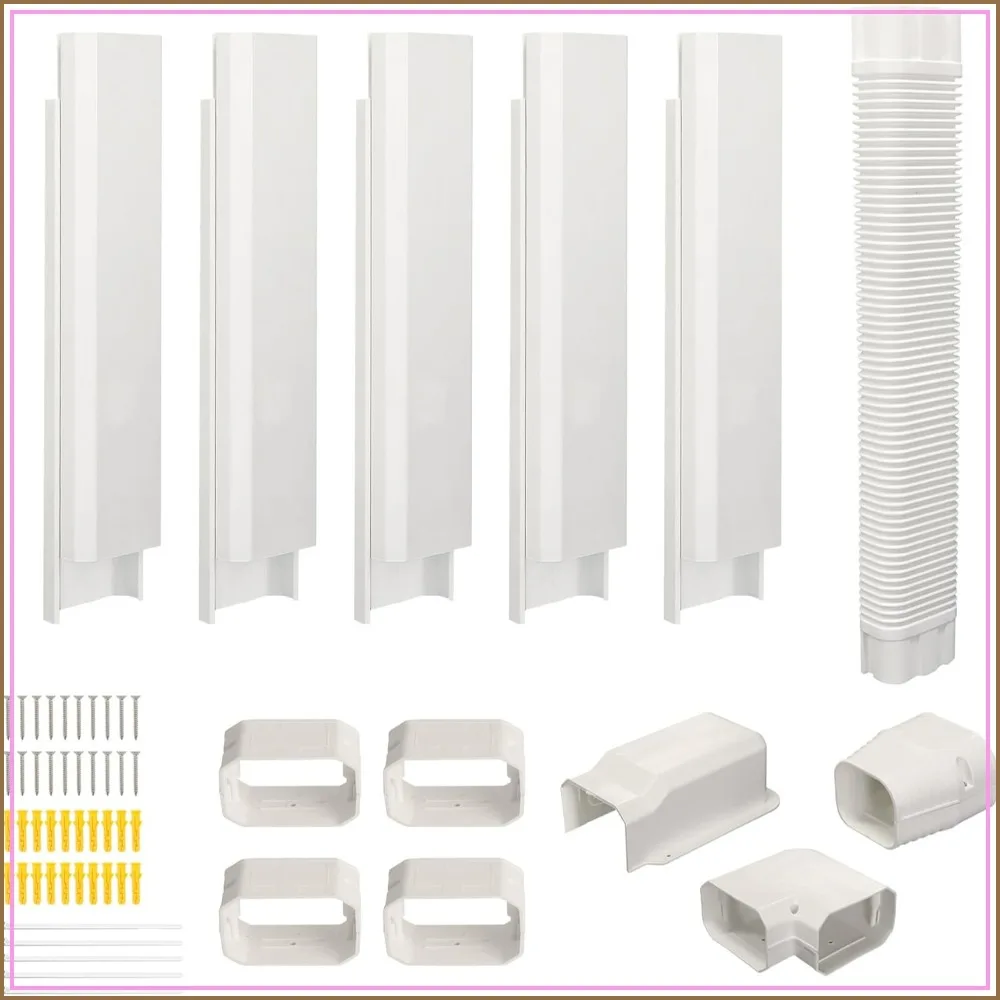 

4" 10Ft Mini Split Line Set Cover, Plastic Line Kit for Outside Units, Mini Split AC and Heat Pump