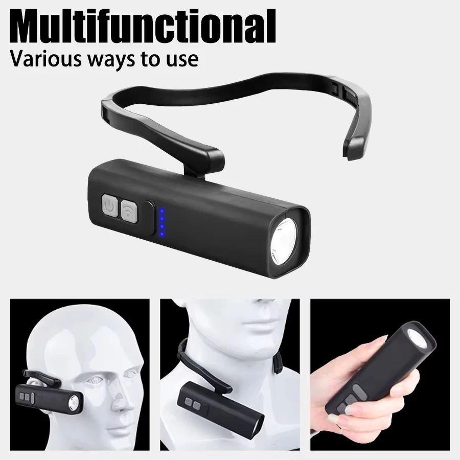 Ear-Hanging LED Headlamp 1000 Lumens with Motion Sensor, 3 Lighting Modes Hands Free Flashlight for Camping Running Repair Work