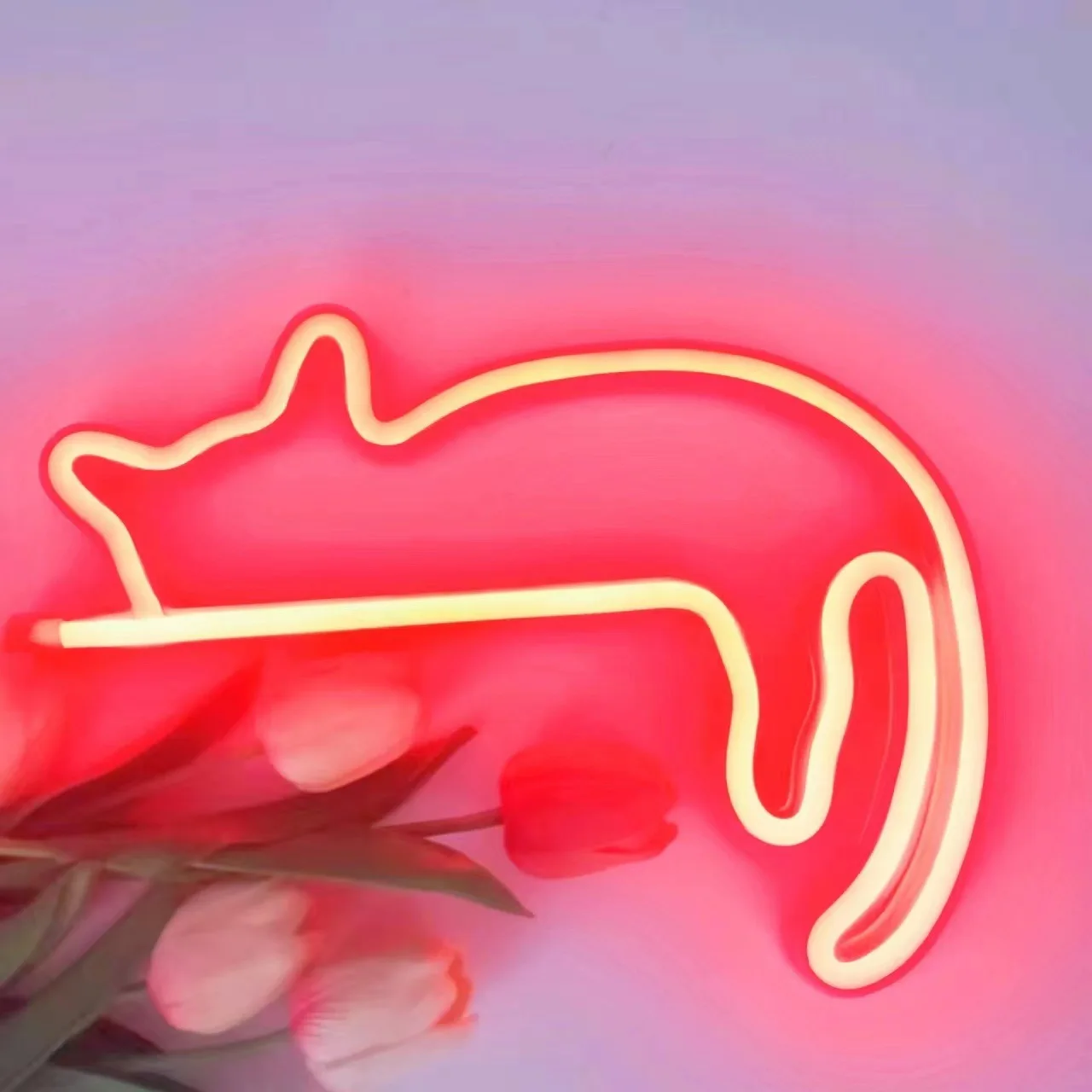 Cat Neon Sign for Wall Decor Led Light Up Sign Decor Pet Store Animal Club USB for Room Wall Home Party Birthday Gift