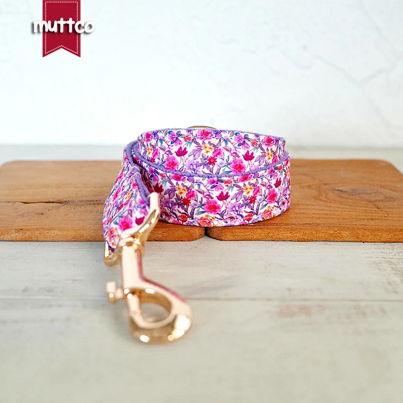 MUTTCO the material of the pet collar is comfortable and easy to move BRIGHT VIOLET ROSE can always keep the mood happy UDC188