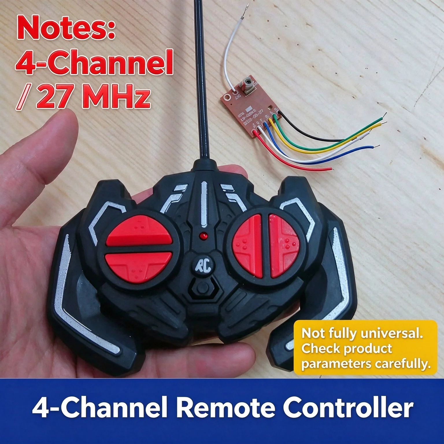 Children's 4WD remote control toy, 4-channel remote controller, wireless remote control transmitting and receiving board