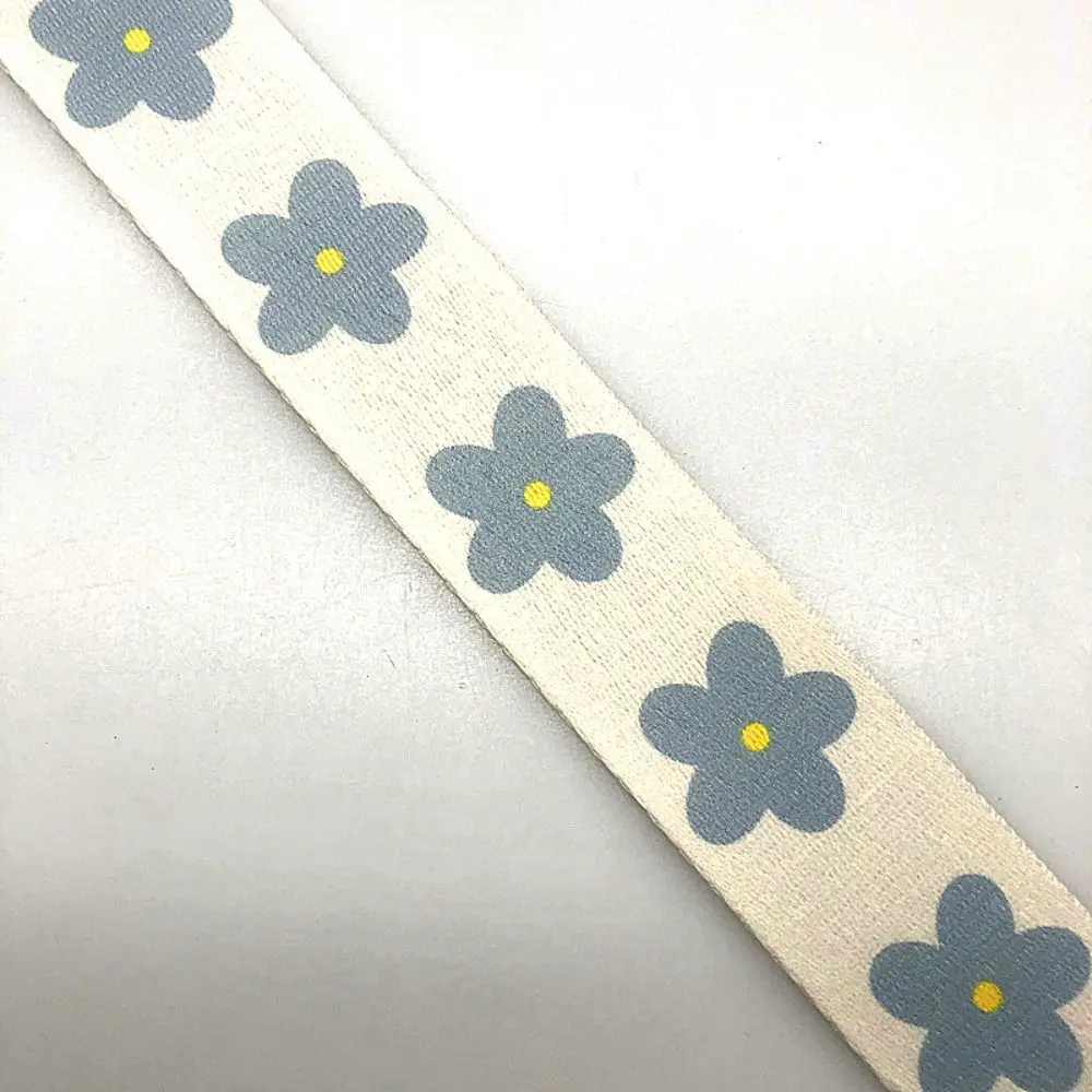 Fashion Blue Flower Nylon Braided Belt Luxury Trendy Design Versatile Jeans Waistband Weave Waist Band