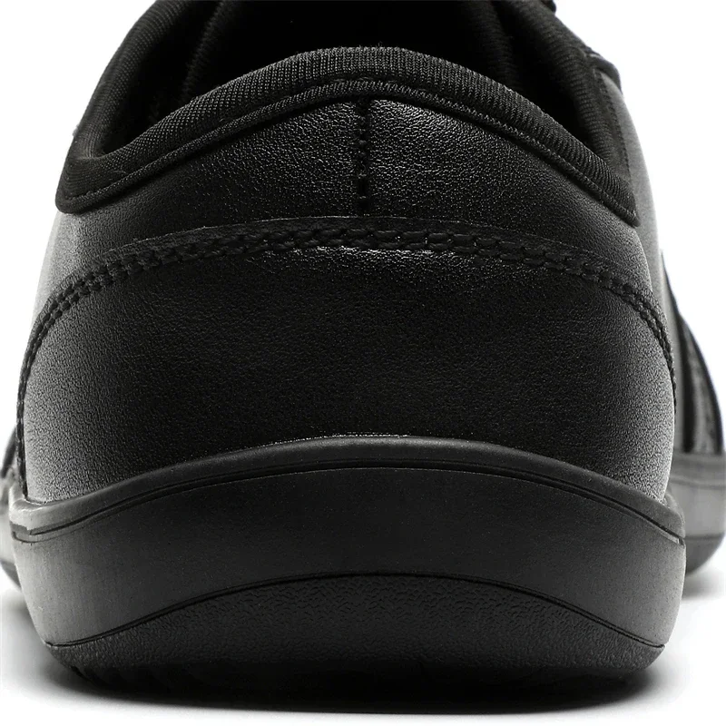 Mens Artificial Leather Wide Barefoot Shoes Unisex Plus Size Male Outdoor Minimalist Sneakers Women Zero Drop Casual Walking image 2