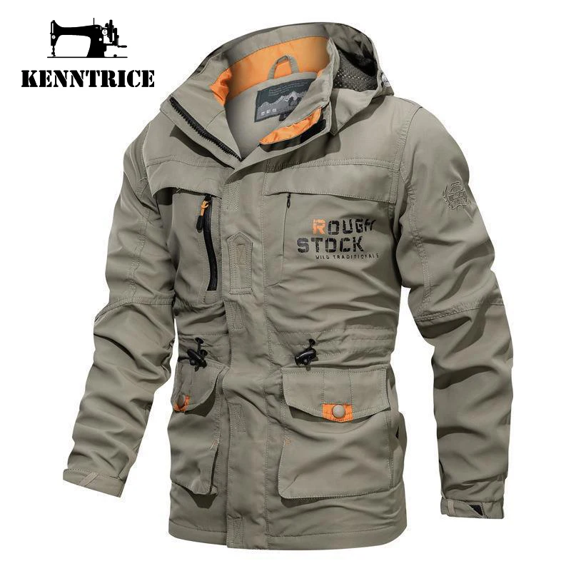 

Kenntrice Male Military Jacket Men's Waterproof Softshell Jackets Windbreaker Men Plus Size Outdoor Fleece Jackets Warm Overcoat