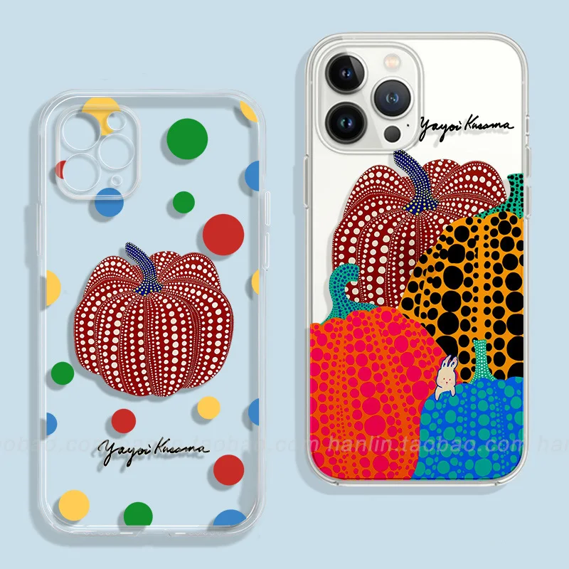 Colorful Line Pumpkin Polka Dot Matte Phone Case For iPhone 16 15 14 13 12 11 Pro Max Plus 17 Air 13Mini Transparent Cover Funda — product photo 1 of 1