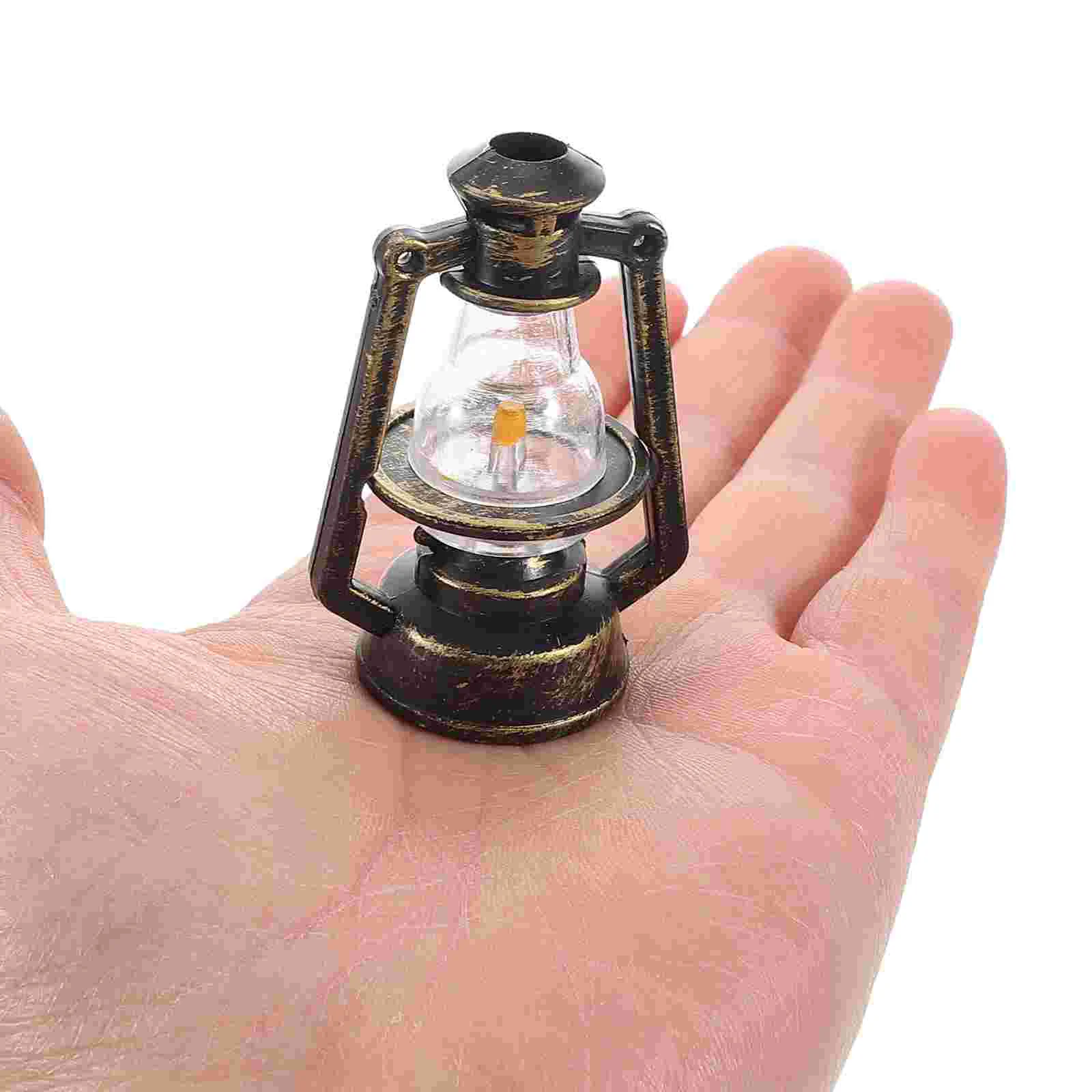 5 Pcs Dollhouse Miniature Lamps and Toys Lanterns Decorative Accessories Kerosene Retro Landscape Decorations