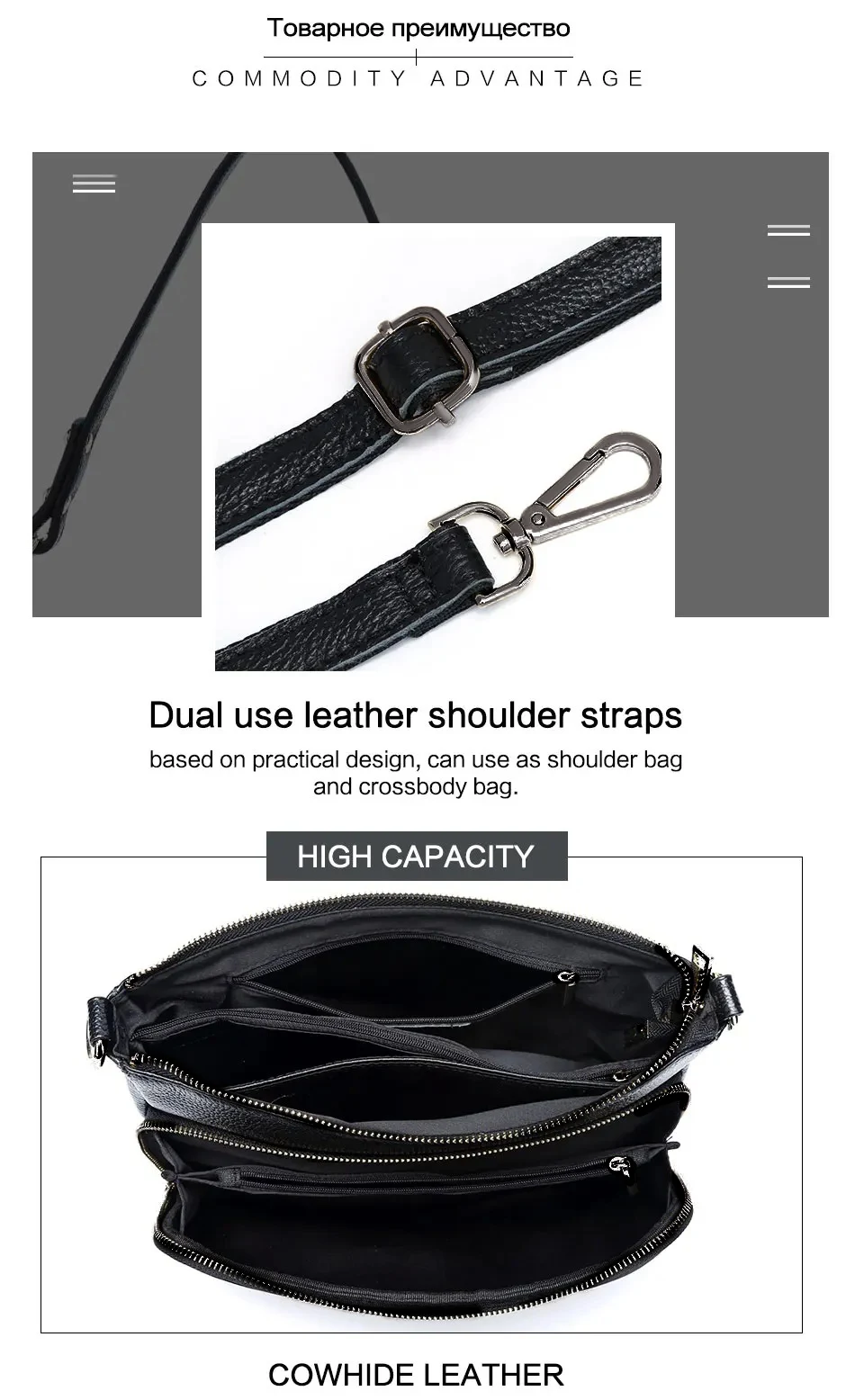 Zency Damen-Umhängetasche aus 100 % echtem Leder, hellviolett, Umhängetasche, Handtasche, modische Hobo-Tasche, Messenger-Taschen, Sac Bolsa – Detail 7