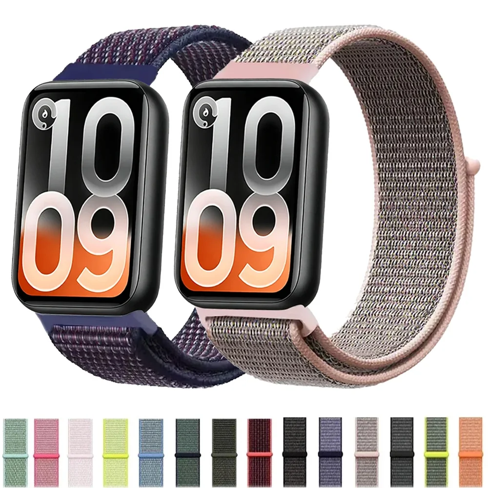 Sport-Nylon-Schlaufenarmband für Xiaomi Mi Band 10 Pro 9 Pro 8 Pro Atmungsaktives Armband Redmi Watch 6 5 4 Band Zubehör