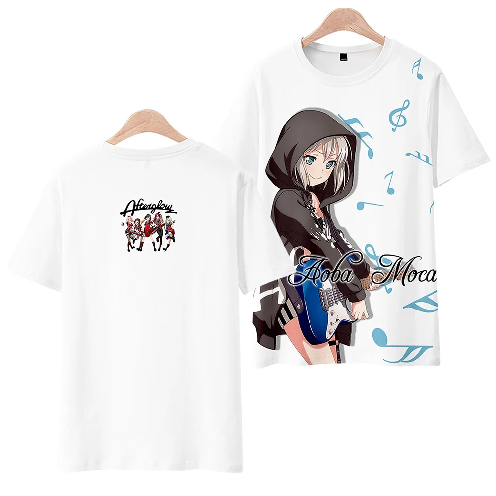 3D Print BanG Dream Afterglow T Shirt Women Men Ran Mitake Moca Aoba Himari Uehara Tomoe Udagawa Cosplay Graphic Tees