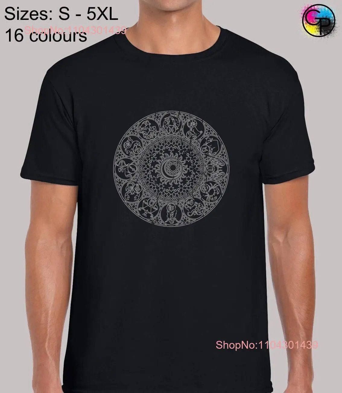 Starsign calendar mens T Shirt unisex funny novelty cool horoscope star sign symbol fashion yoga astrology zodiac top