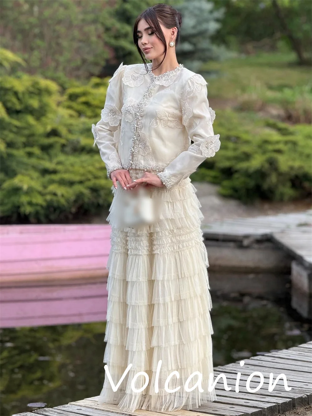 Robes longues personnalisées en mousseline de soie, Style moderne, plissées à paillettes, ligne a, col rond, sur mesure, pour occasions assorties