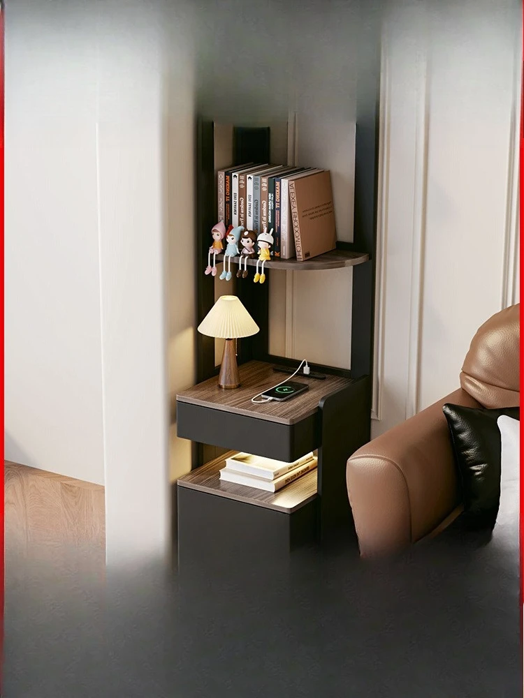 

Multifunctional corner cabinet storage storage with bookshelf narrow crevice cabinet with lock safe American living room sofa si