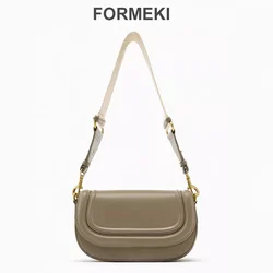 Formeki Lady Bag Concise Office  Wide Strap Crossbody Saddle Bag Wide Strap  Women Bag 2024Trend  Luxury Designer Bag