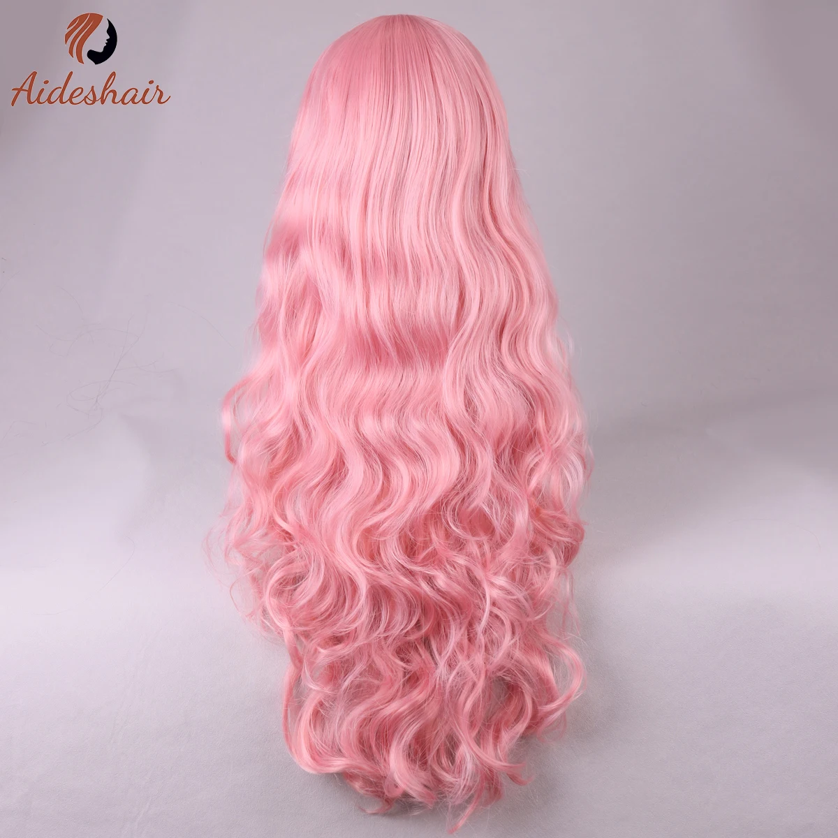 Six-color diagonal bangs curly long wave wig for women heat-resistant fiber synthetic wig for daily Cosplay