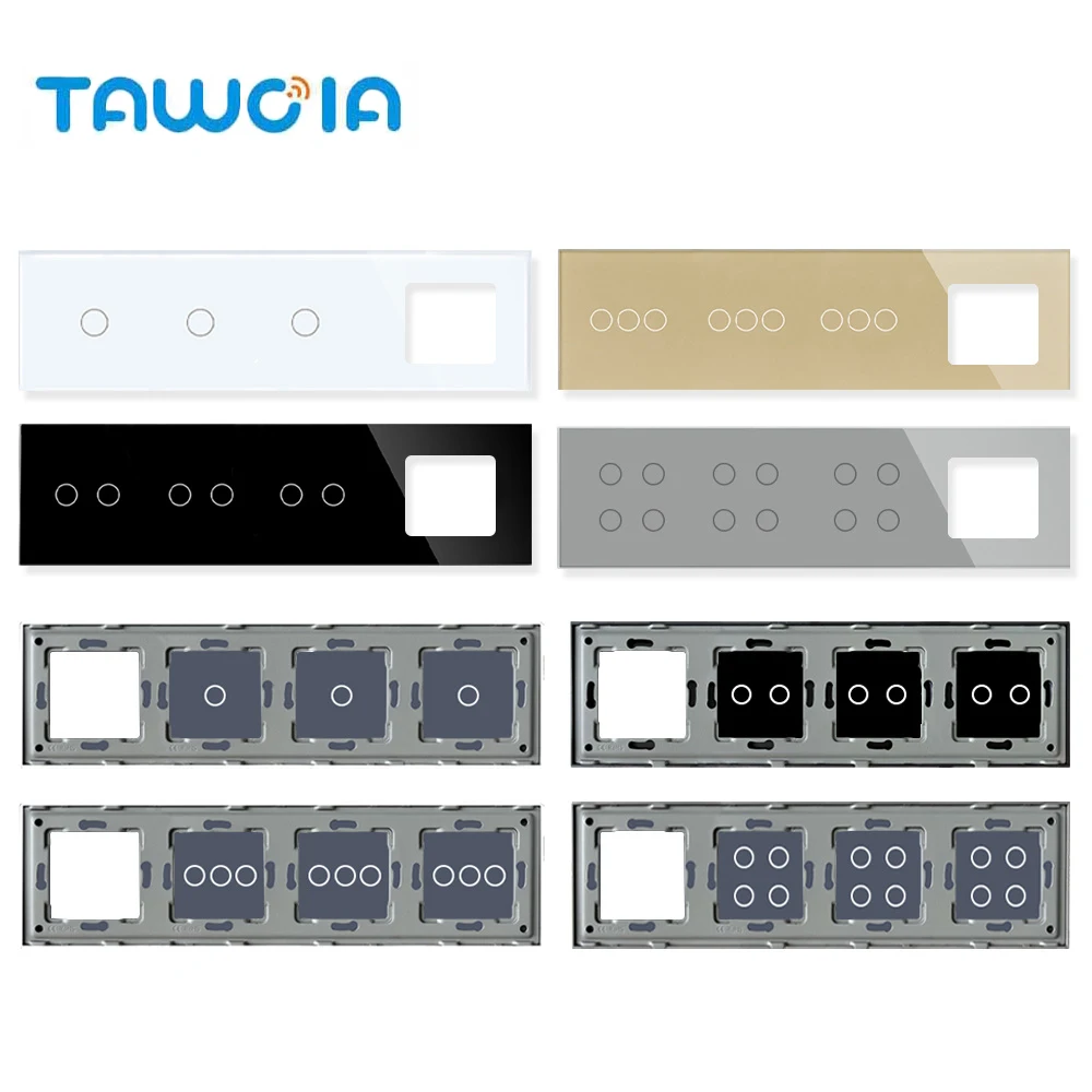 TAWOIA Customized 299mm Panel Crystal Tempered Glass Panel For DIY Wall Touch Switch Accessories Only Panel With Metal Frame