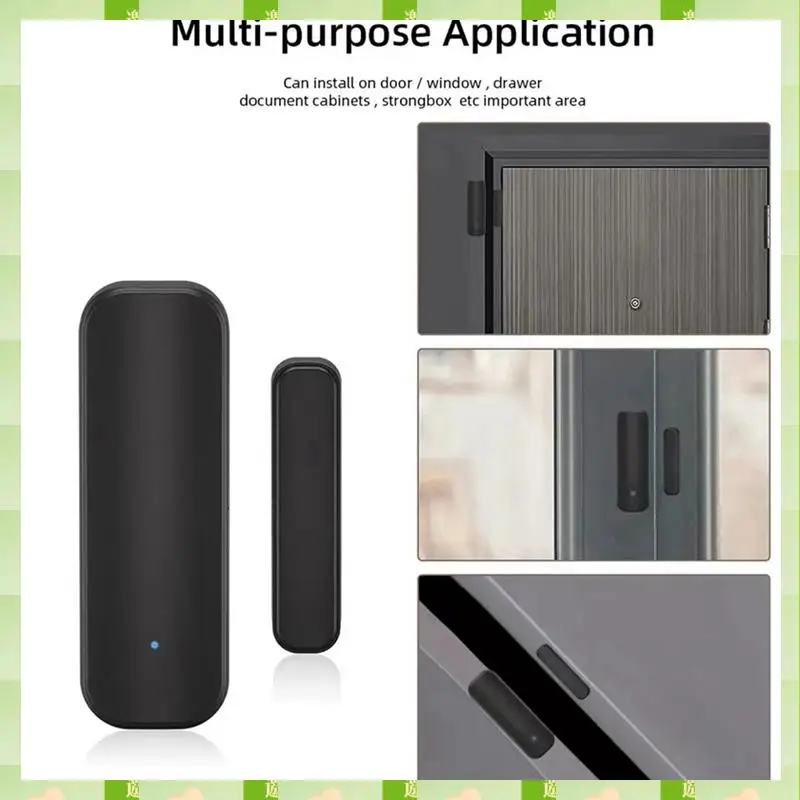 2025 Tuya Wifi Smart Door Window Sensor Home Rilevatore magnetico per porte interne compatibile Withalexa e Google Home Nero, Tuya Wifi Sm