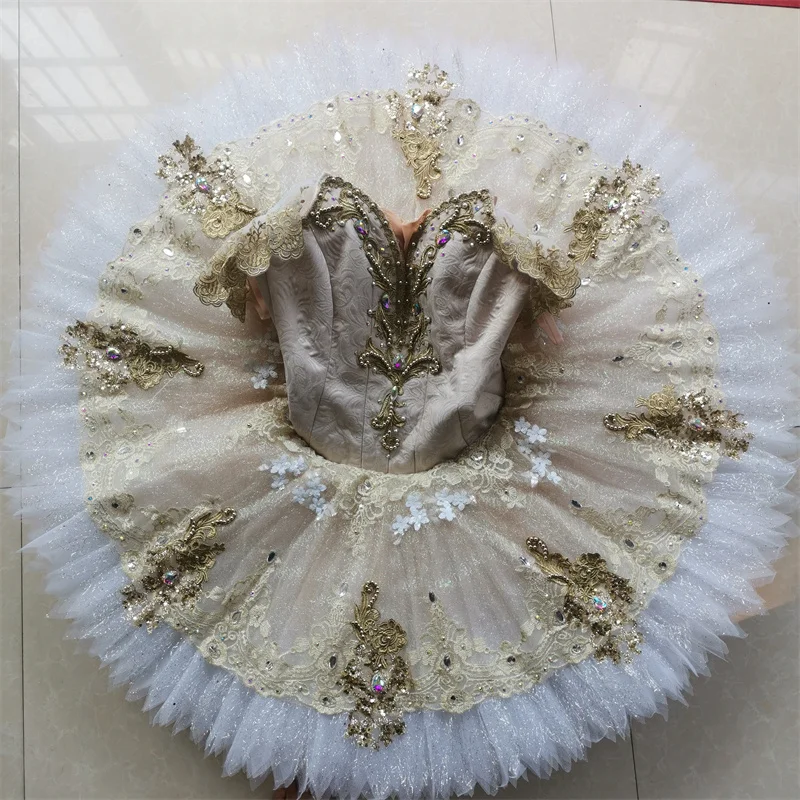 High Quality High-end Professional Costom Color Costom Size Kids Girls Adult Women Performance Wear Beige Classical Ballet Tutu