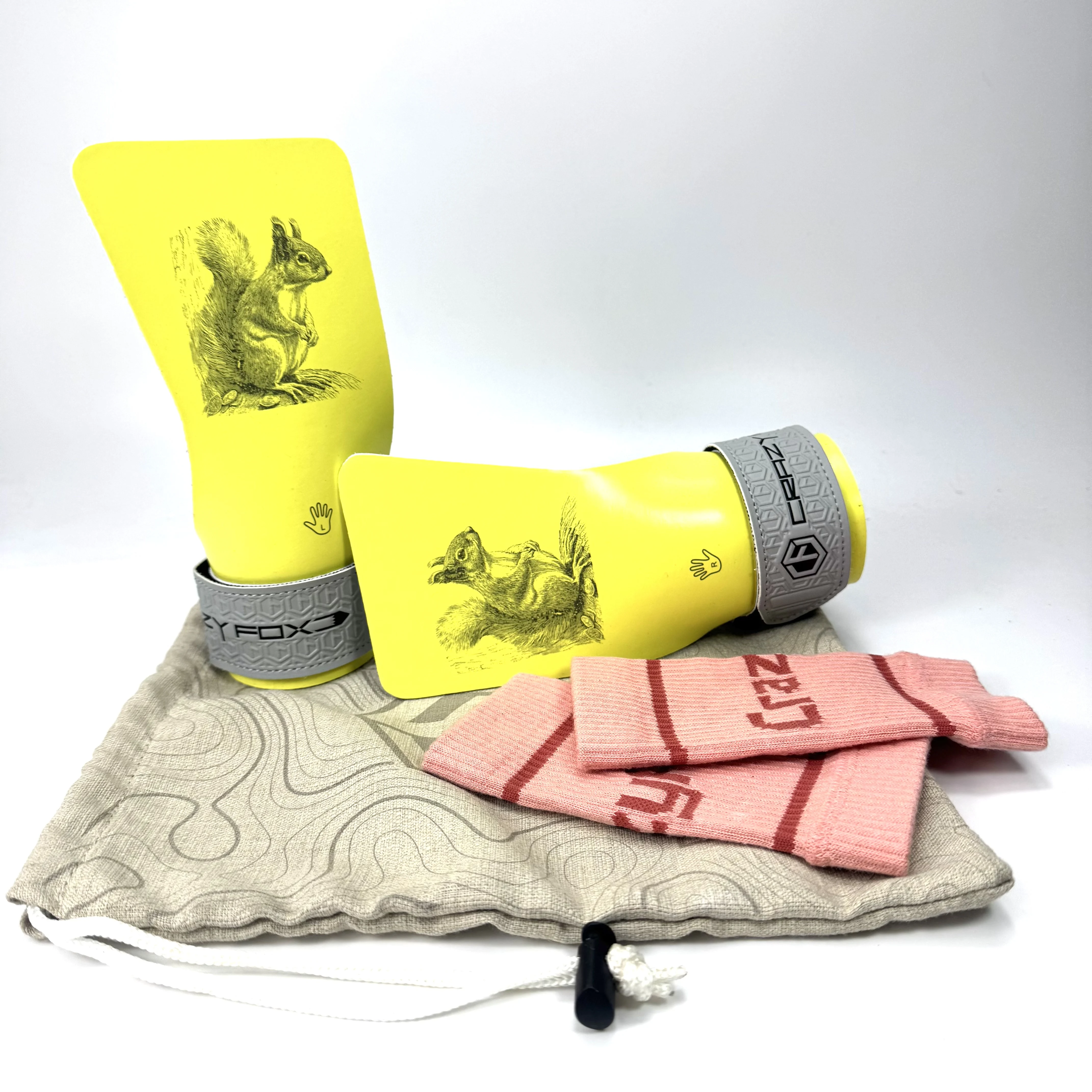 

Crazy Fox Customizable logo gym grip lifting gloves, Squirrel series palm and wrist protection set, essential for fitness