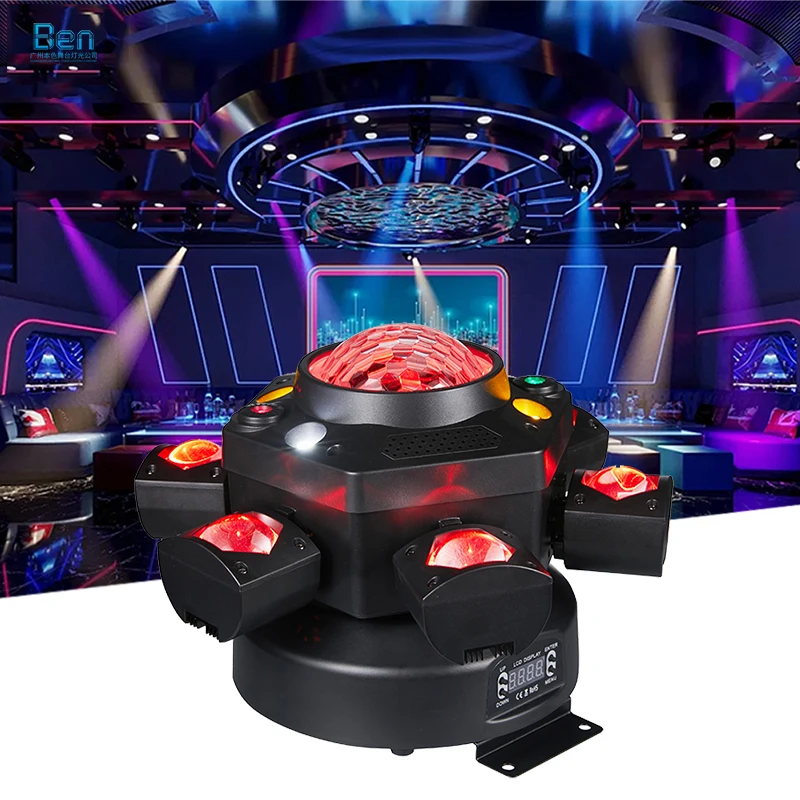 

RGB 120 Вт Bee Eyes Светодиодные светильники с подвижным лучом Dj Laser Disco Magic Ball Moving Head Light Remote DMX Beam Strobe Stage Lighting