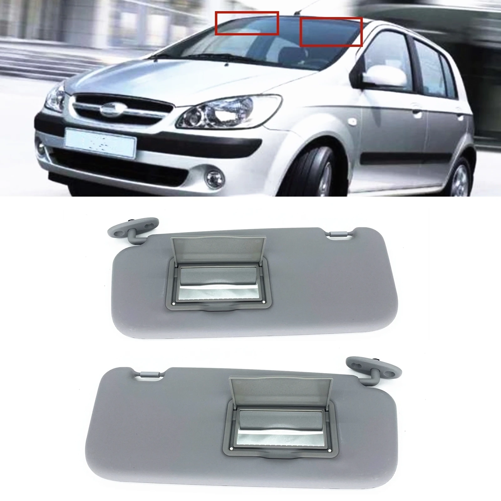 

Car Left Right Front Sun Visor Blind Cover Shield Sunshade Shade With Mirror For Hyundai Getz 2002-2012