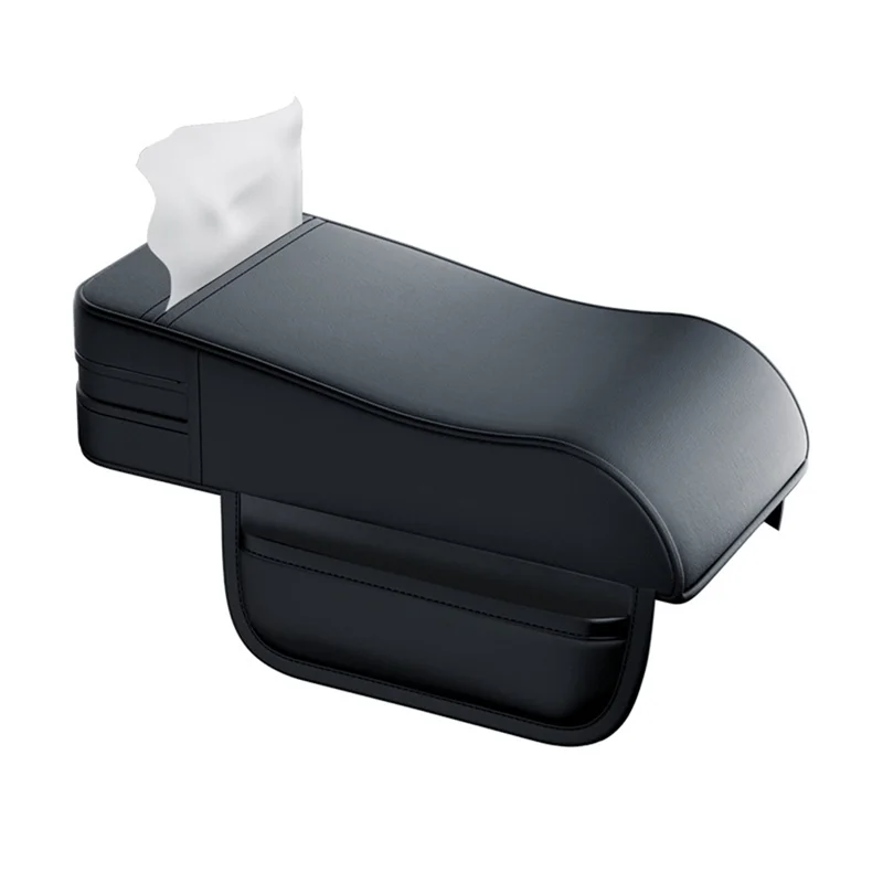 

Car Armrest Box Height Pad Universal Central Elbow Rest Support Leather Auto Armrest Cover With Tissue Holder Accessories