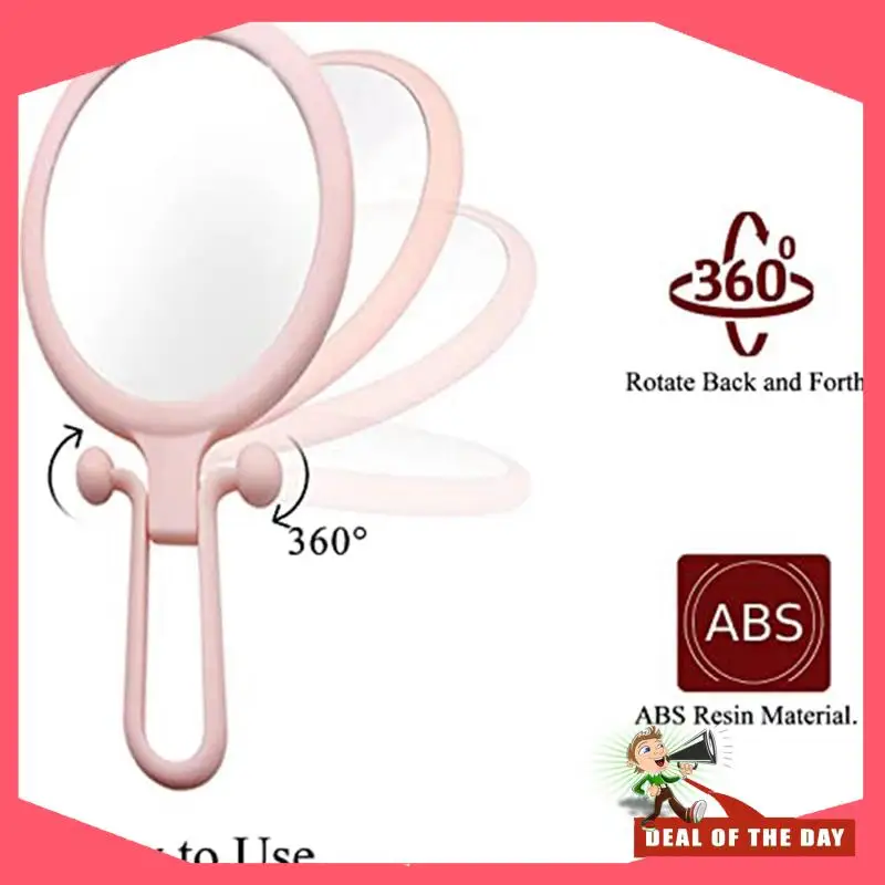 24-часовая доставка 10-кратная ручная лупа, двустороннее складное зеркало для макияжа, портативное ручное зеркало с регулируемой ручкой (контакт)