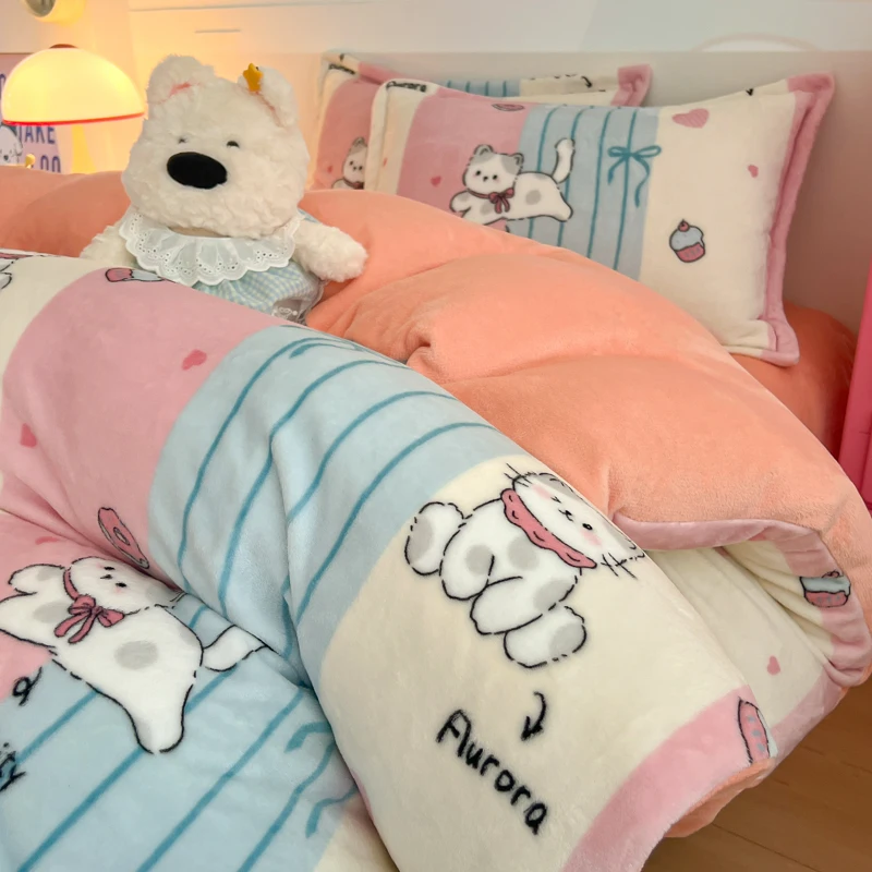 

Bonenjoy Warm Velvet Duvet Cover Single/Queen Size Quilts Cover Thicken Comforter Covers Soft Bedding 이불커버 (No Pillowcase)