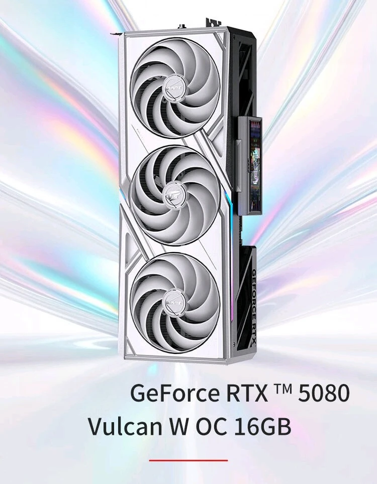 

Vulcan White GeForce RTX 5080 Vulcan W OC 16GB DLSS4 Gaming Graphics Card