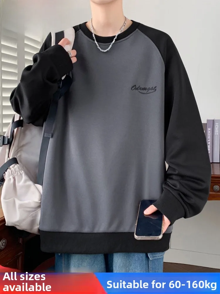 

MoChao American Sle Large Size Hoodie Men's Spring Autumn Loose New Base irt Casual Color Blo Long Sve Top