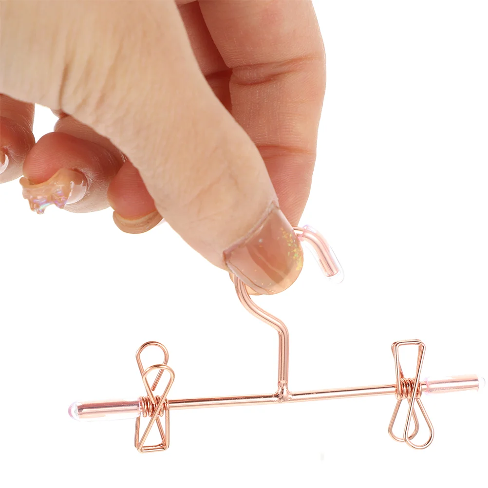 Miniature Dolls Hanger Clothes Hangers Wardrobe Decorate House Decors Rose Gold Coat