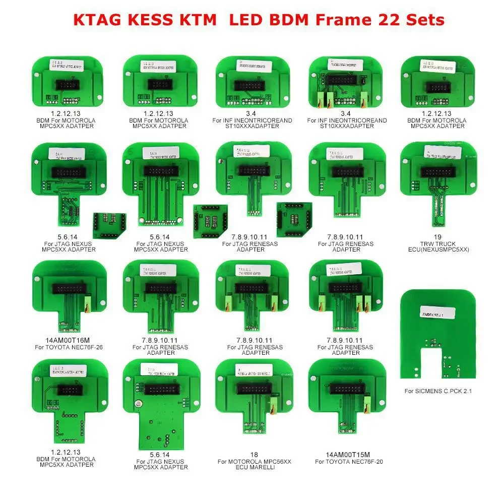 

Adapted for KTAG KESS KTM BDM 22 adapters Trasdata chip adjustment tool full set of adapters