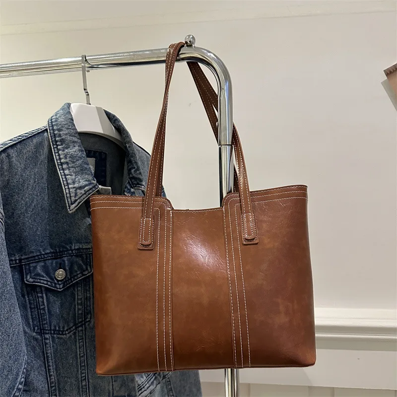 

Весенняя винтажная сумка через плечо 2024, просторная женская сумка, кошелек большой вместимости, ретро-сумка «день-ночь», элегантная пригородная сумка ​