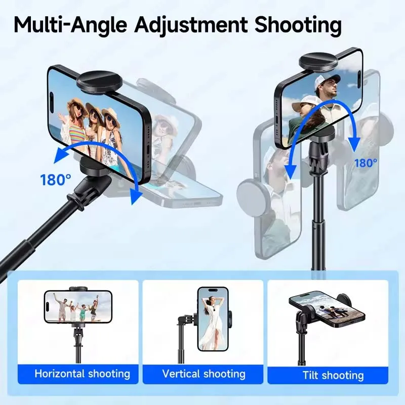 1770Mm TT01 Tripod Auto Pop Open Stand Bounce Selfie Stick Phone Holder dengan Remote Control Magnetik untuk Perekaman Video Vlog