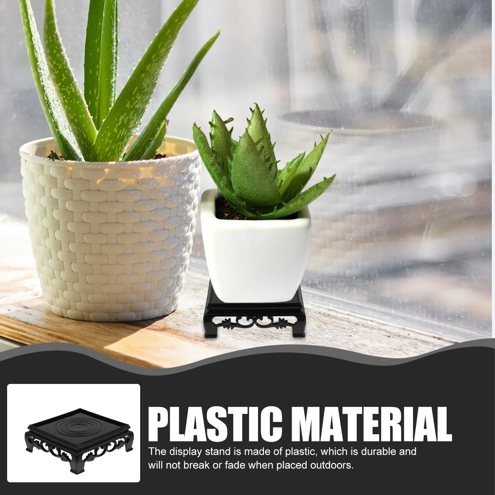 5Pcs Plastic Classic Style Plant Stand Non-Deformable Flowerpot Holder Vase Display Fish Bowl Riser Indoor Outdoor Use