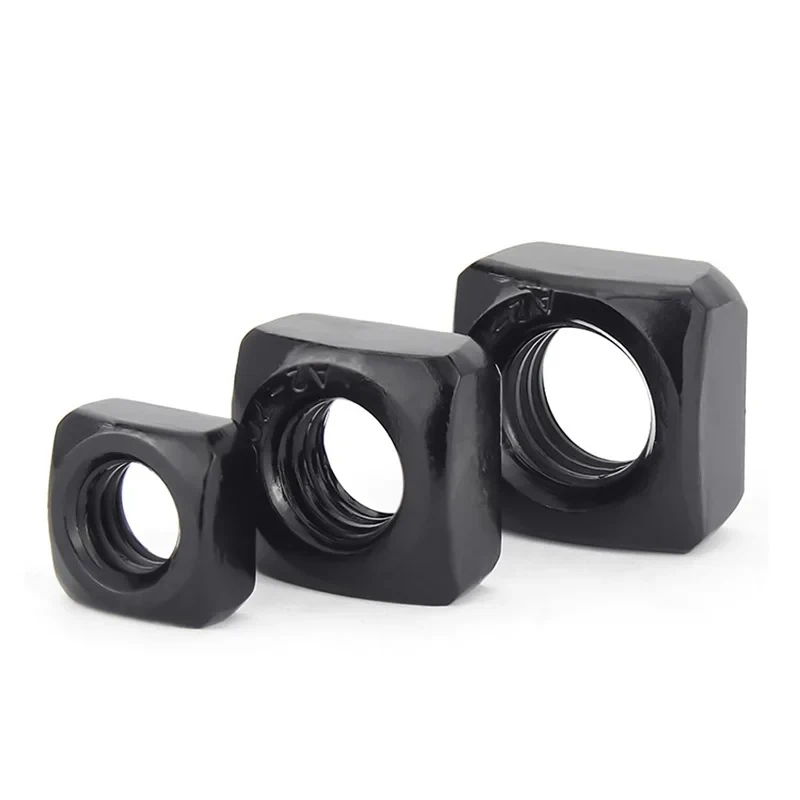 

M3 M4 M5 M6 M8 M10 M12 Black 304 Stainless Steel Square Nuts / 4-Sided Hex Nuts Corrosion Resistant Fasteners
