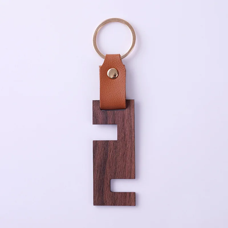 10PCS Solid Wood Key ring Personality Pendant Creative Gift Car Hotel Keychain DIY Logo Print Free Delivery  Shipping