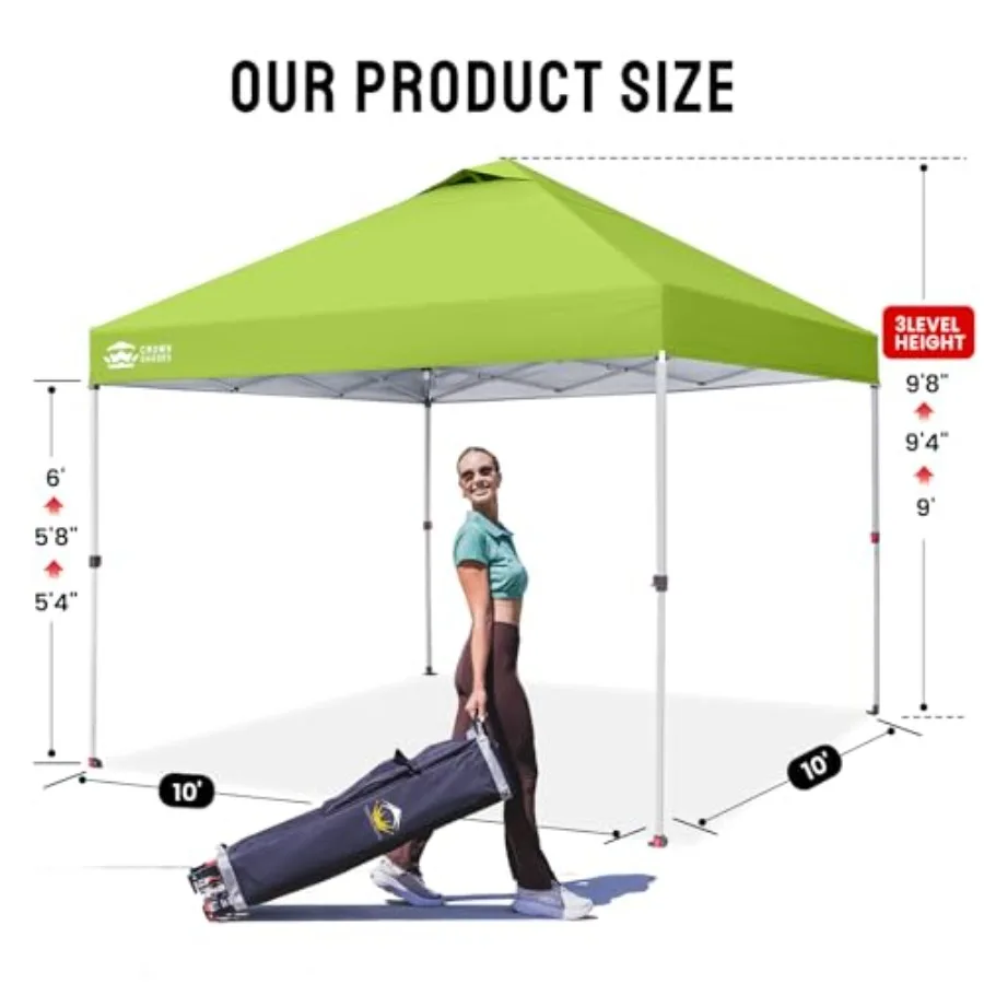 خيمة شاطئ بمظلة منبثقة مقاس 10 × 10 مع إعداد دفع واحد، مظلة شمس خارجية سهلة للمناسبات والحفلات والتخييم مع غطاء STONGo B