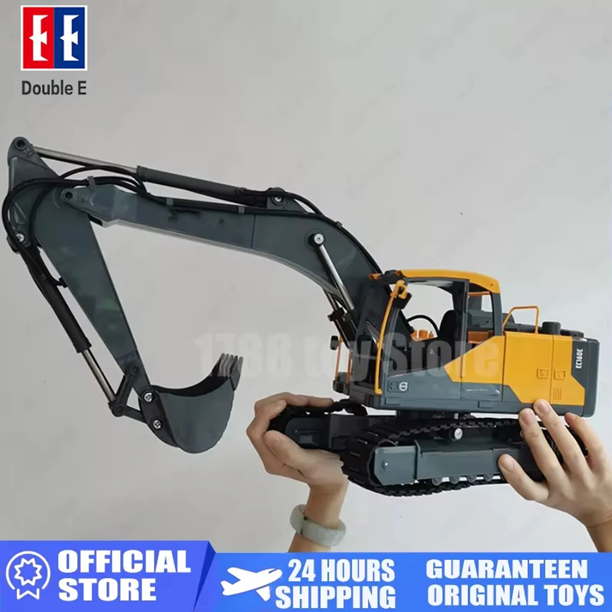 DOUBLE E 1/16 E598 E590 3 In 1 Truck Simulation EC160E 2.4G Full Scale Remote Control Alloy Excavator Vehicle Remotely with App
