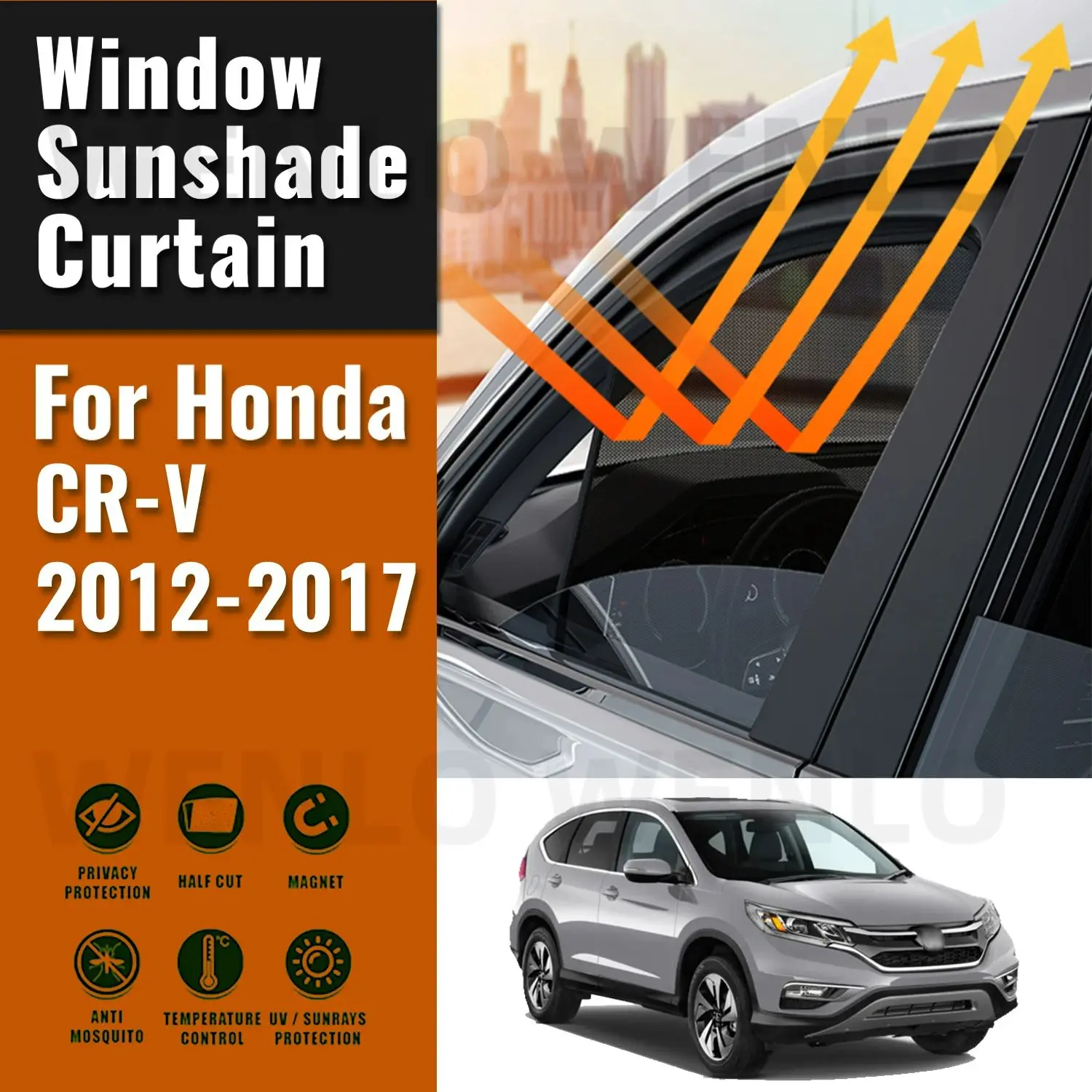 For Honda CRV CR-V 2012 2013 2014 2015 2016 Car Curtain Window Sunshade Covers Magnetic Sun Shade Visor Solar Auto Accessories