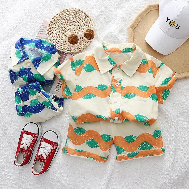 

Kids Boys Summer Set 2023 New Summer Dress Short Sleeve Two-Piece Set Thin Shirt Clothes Summer Trend