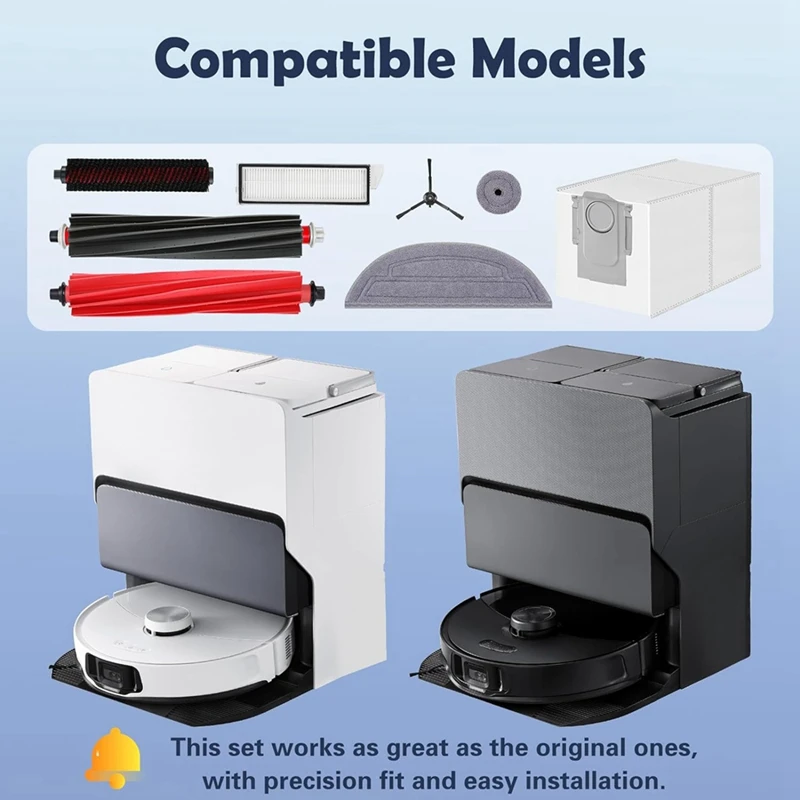 مكنسة Roborock-فرش جانبية رئيسية ، فلاتر HEPA ، ممسحة ، قماش ، أكياس غبار ، إكسسوارات ، مناسبة لـ S8 Maxv Ultra