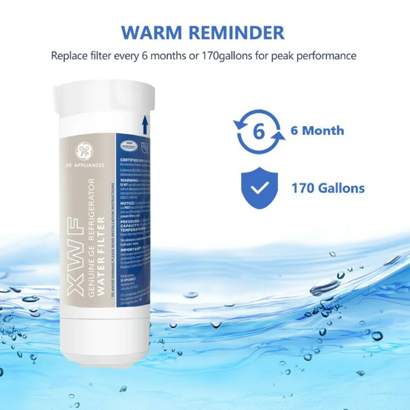Refrigerator Water Filter Replacement for GENUINE GE REFRIGERATOR XWF compatible GBE21 GDE21 GDE25 GFE24 GFE26 WD-XWF WS648A