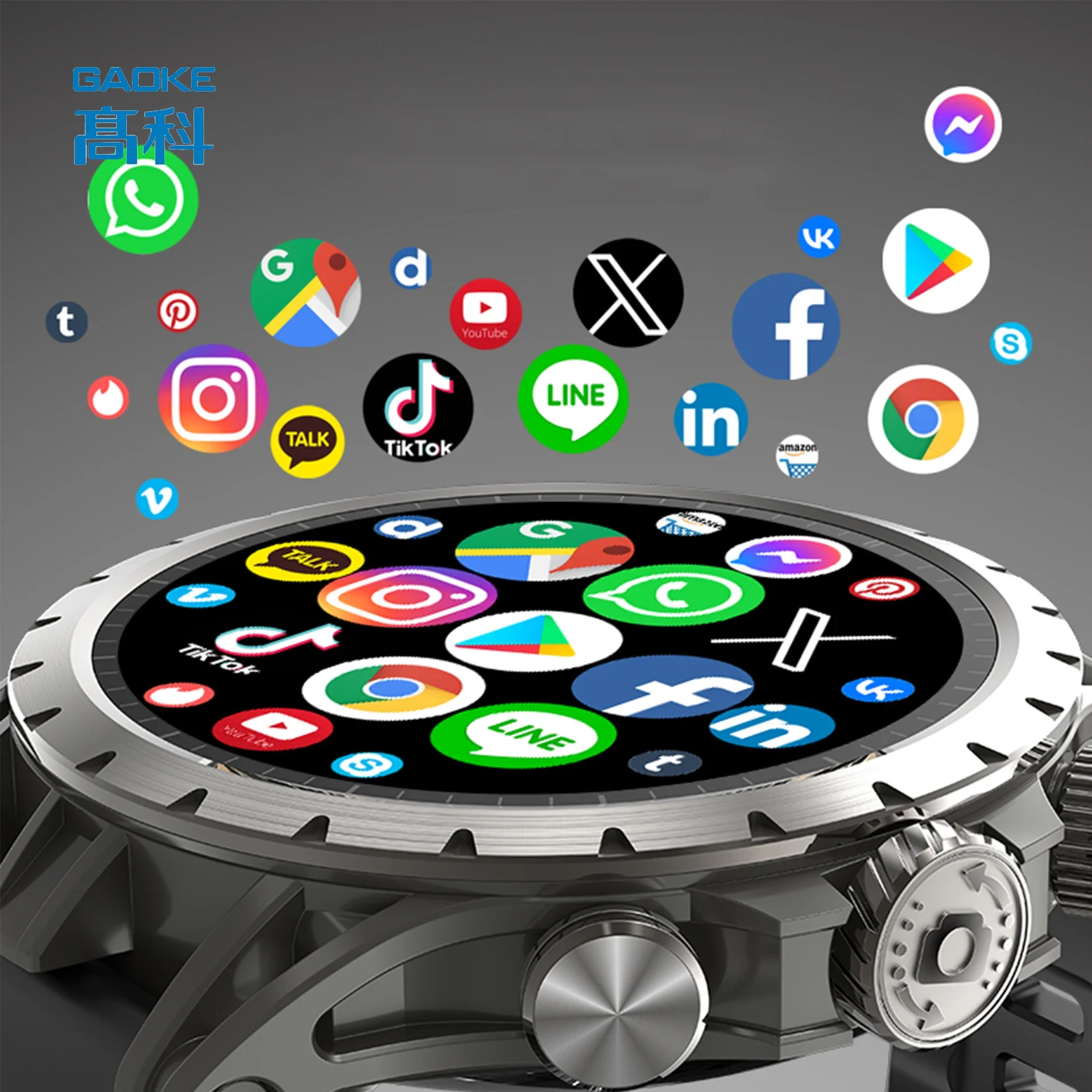 

Q85 Sports Round Dial Smartwatch Men's Camera Waterproof Large Screen 4g Smartwatch with Sim Carmont Smart