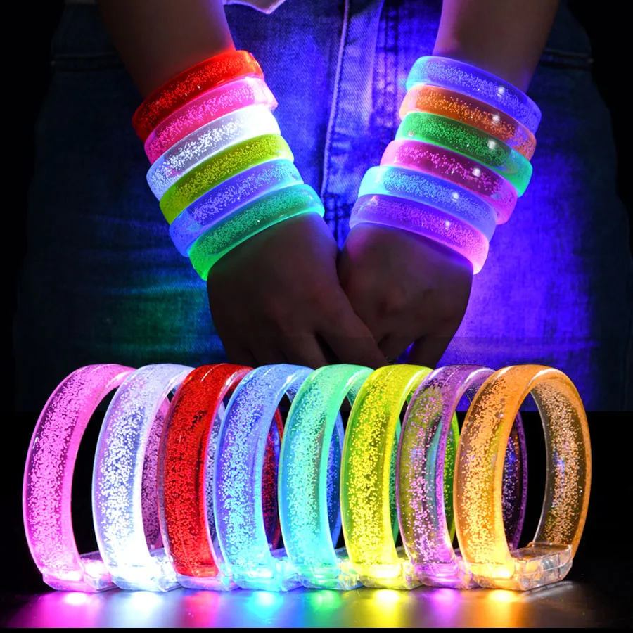 10/20/30/50 Pcs Led Glow Bracelets Wristbands Glow In The Dark Party Supplies Neon Light Up Bracelet Wedding Party Decor