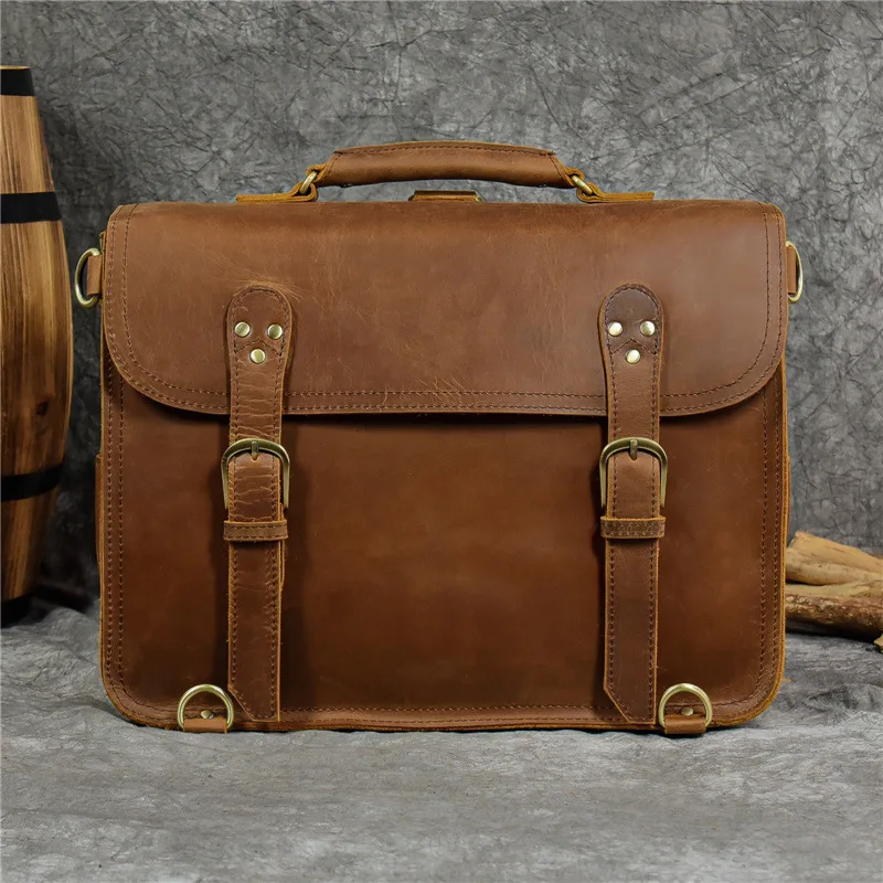 Laptop Retro Aktentaschen Pendeln Handtasche Verpackung Würfel Einfache Aktentaschen Mode Ledertaschen Valigette MHGWB