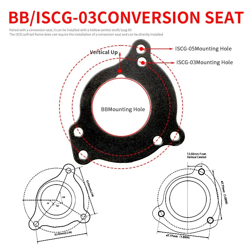 TANKE Bicycle Chain Guide ISCG 03/05 BB Mount MTB Bike Single Chainring 32-38T 1x System Chainwheel Bash Protector Plate aluminu